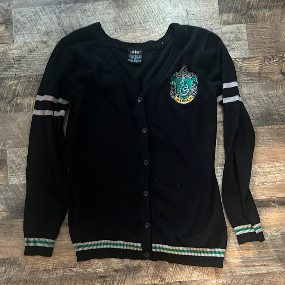 Black Slytherin Cardigan Sweater